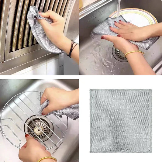Silver Wire Kitchen Cleaning Dish Cloth