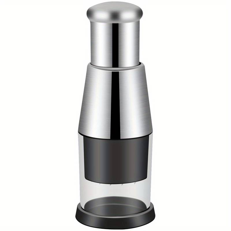 Stainless Steel Garlic Press and Vegetable Chopper - Manual Multifunction Kitchen Gadget