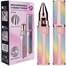 2 In 1 Flawless Eyebrow Hair Remover Stylish & Fashionable Rechargeable Facial Hair Trimmer For Women