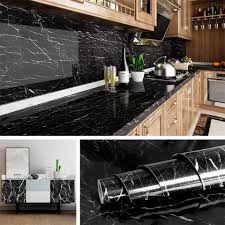 Self Adhesive Black & White Marble Sheet for Kitchen | Anti Oil & Heat Resistant