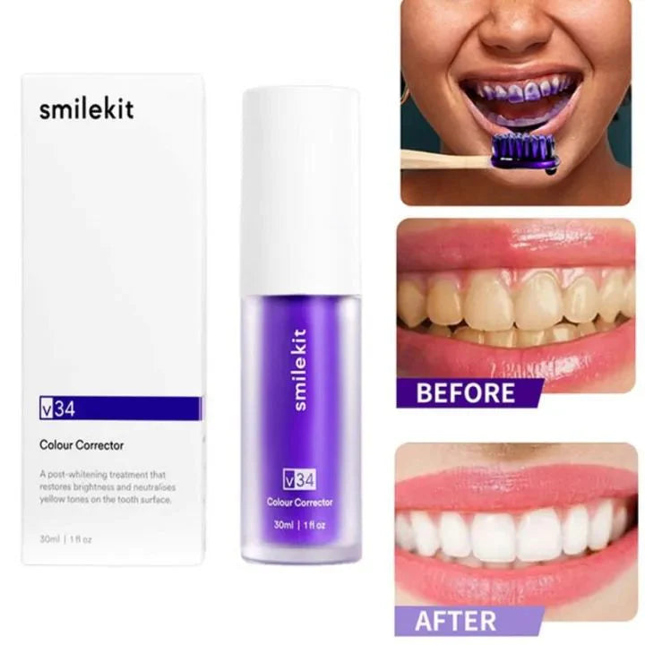 HiSmile V34 Purple Whitening Toothpaste Care For Teeth Gums